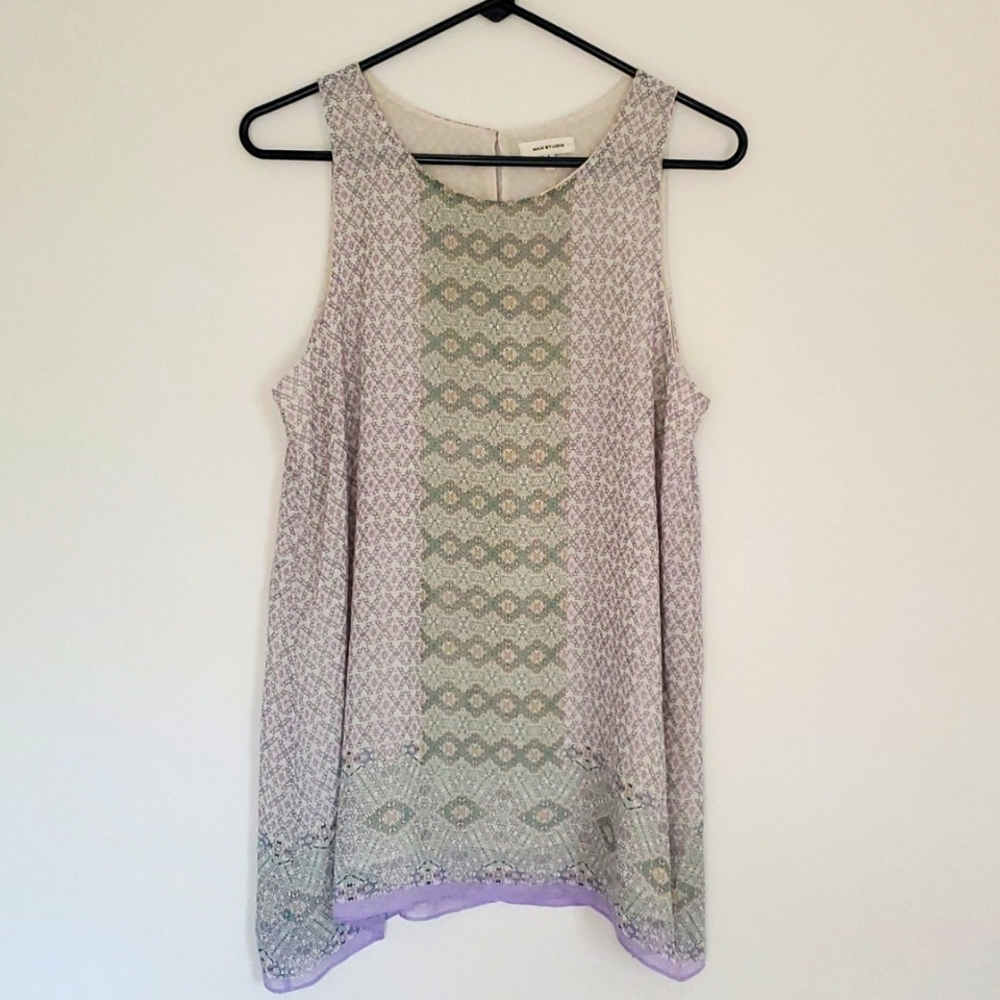 Purple and green summer tunic L